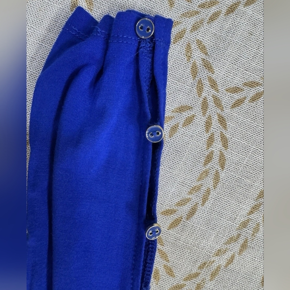 Cable & Gauge Cobalt Blue Button Long Sleeve Top Medium - Picture 5 of 7